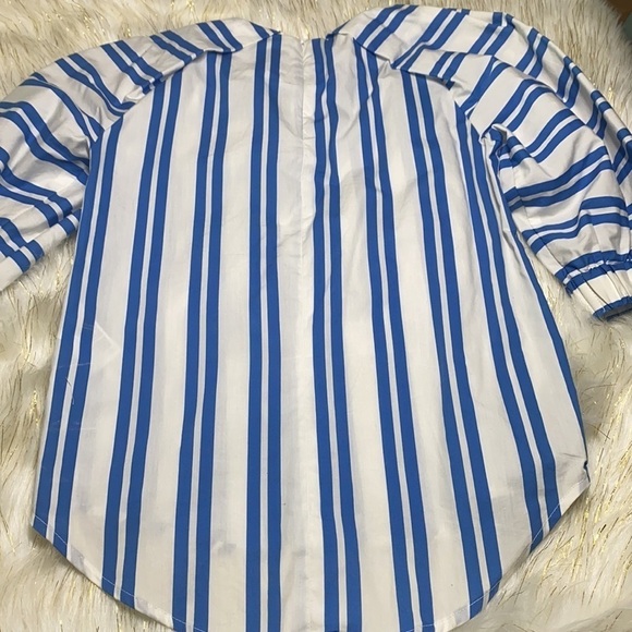 H&M - Blue & White Stripe Cotton Shirt Size XS - Picture 6 of 11